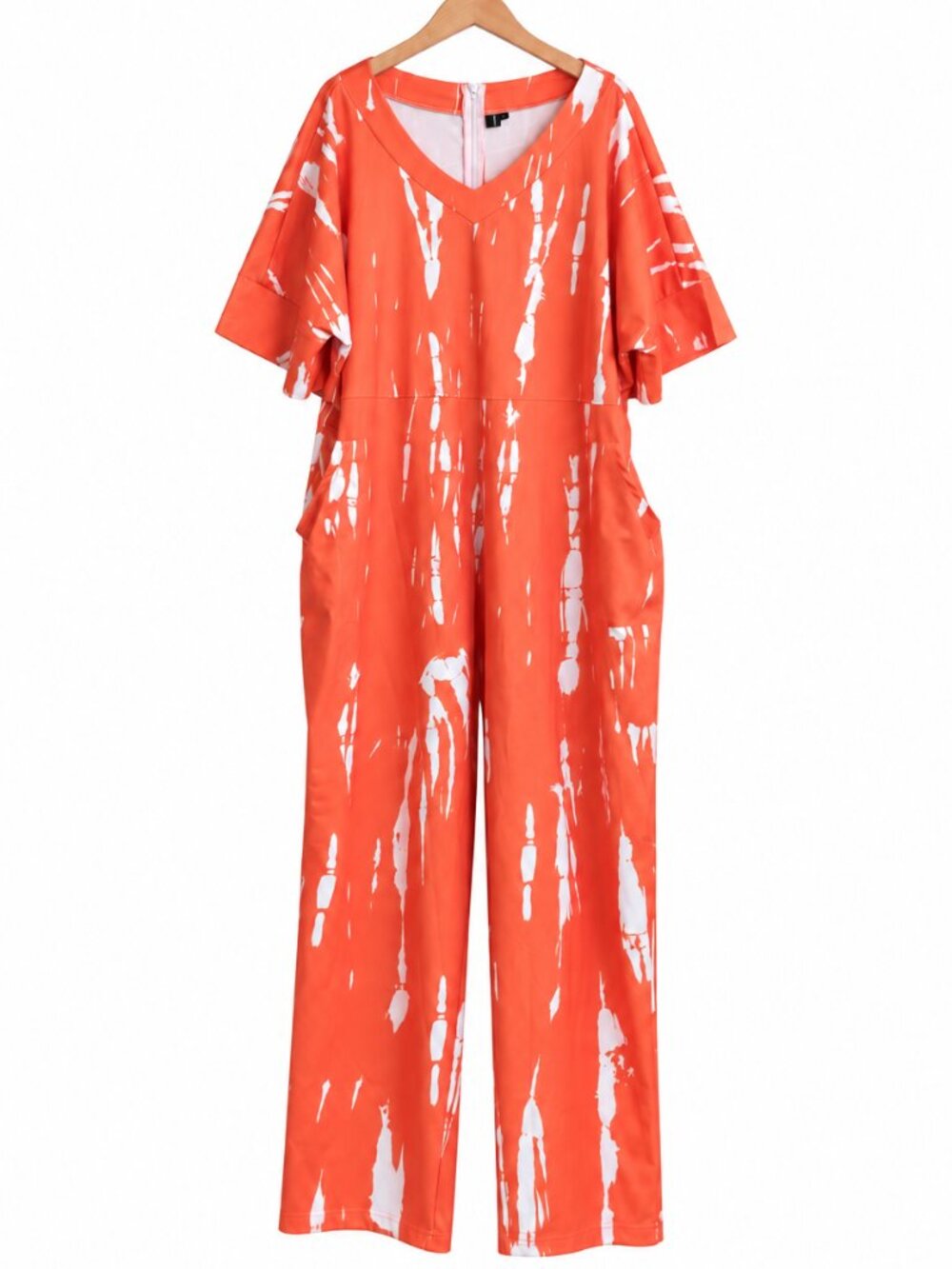 Xpluswear 3XL Orange Jumpsuit Plus Size Pumpkin Fall Festival Oktoberfest